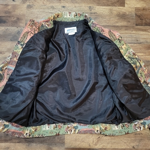 Vintage Women's Central Falls Tapestry Horse & Wagon Jacket Size Large - Picture 7 of 8